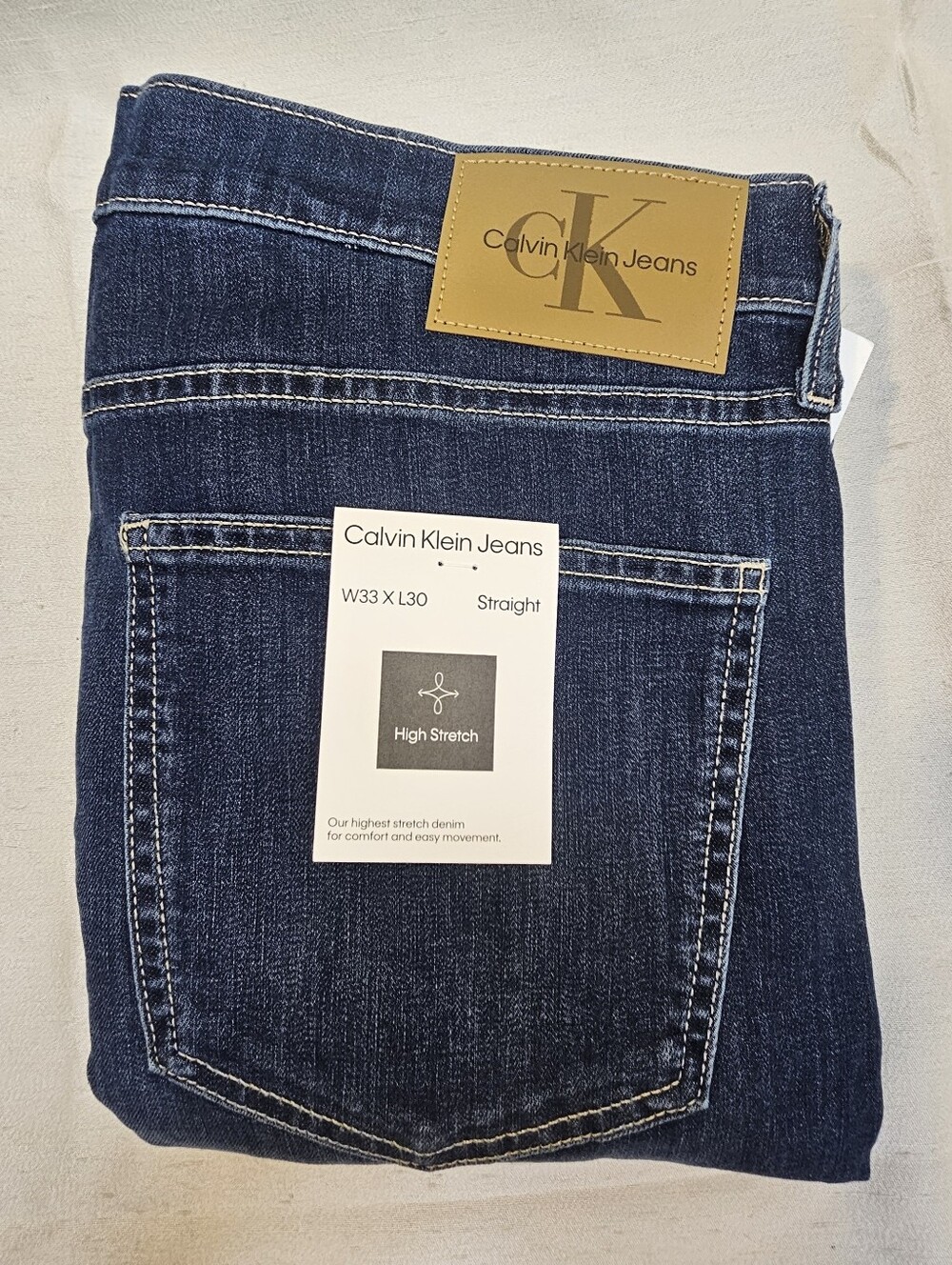 Calvin Klein Men’s Straight Jeans - Dark Indigo Blue Size 33x30